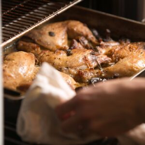 Roast chicken in oven